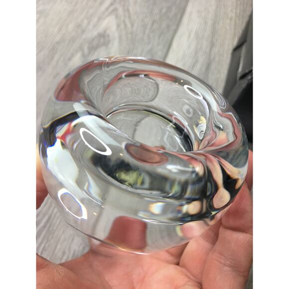 Jeff Leatham Transparent Art Glass Glassware Drinkware Egg Shaped With Box - Picture 4 of 5